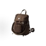 PRADA Re-Nylon Adjustable and detachable webbing handle enamel triangular metal logo backpack for women